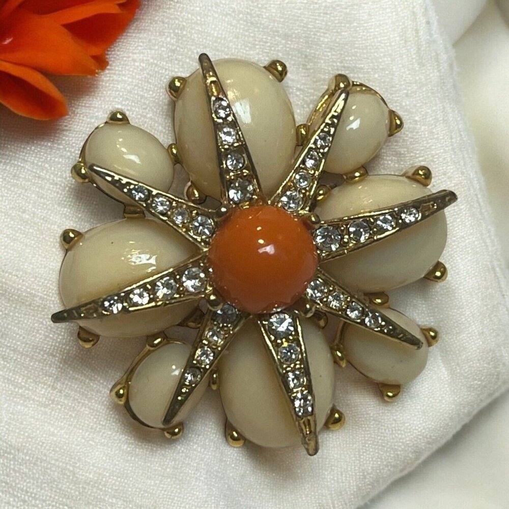 Jcrew Large Statement Flower Rhinestone Cocktail … - image 1